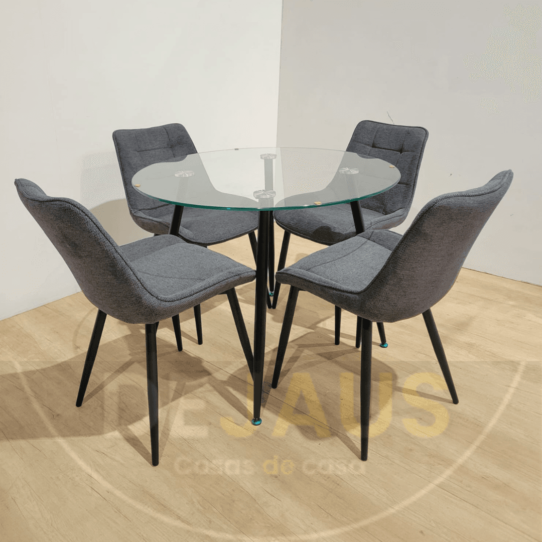 Mesa Lyon Black con 4 Sillas Tiffany Black