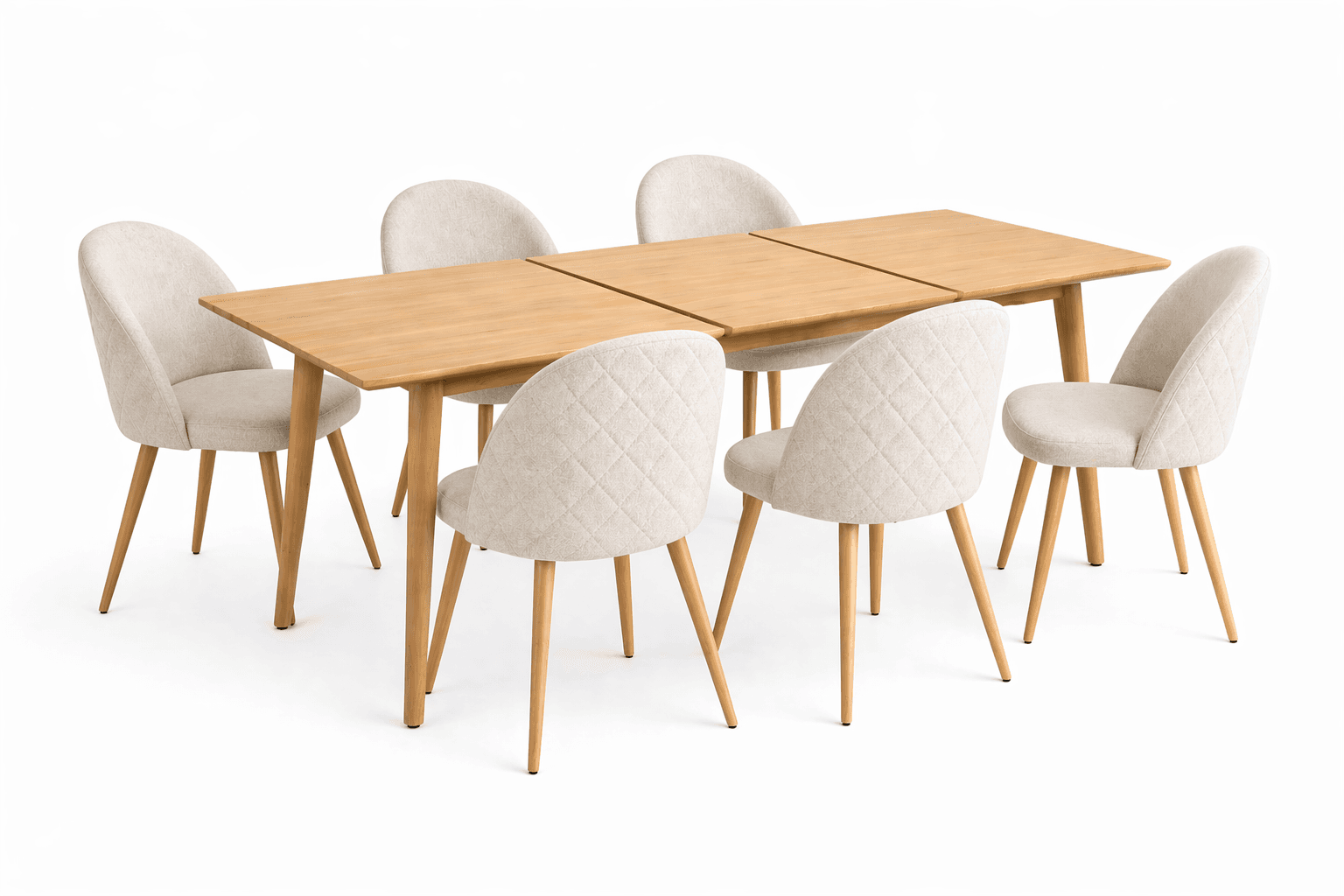 Mesa de comedor expandible Zeus Wood 6 sillas tokio lino arpi wood