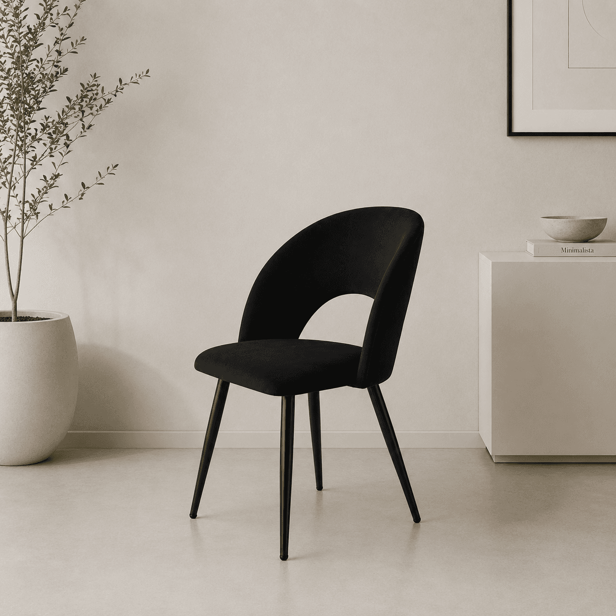 Silla Diana Felpa Black