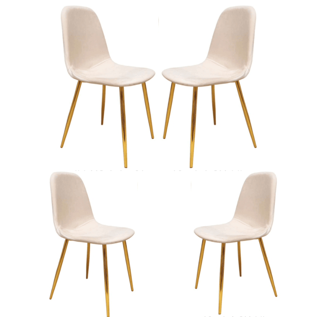 Pack de 4 Sillas Milano Felpa Gold