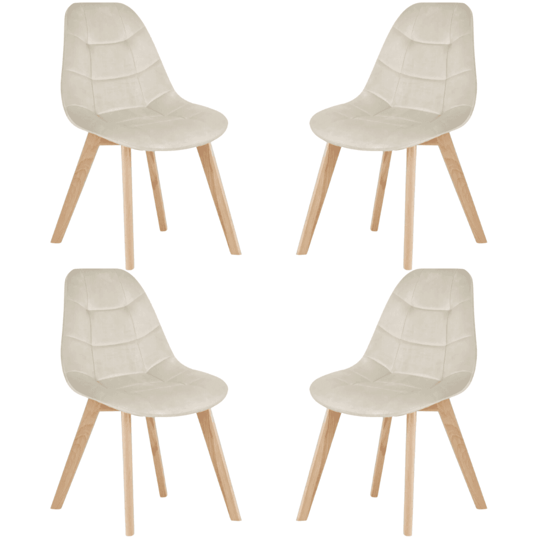 Pack x 4 Silla Capitoné Felpa