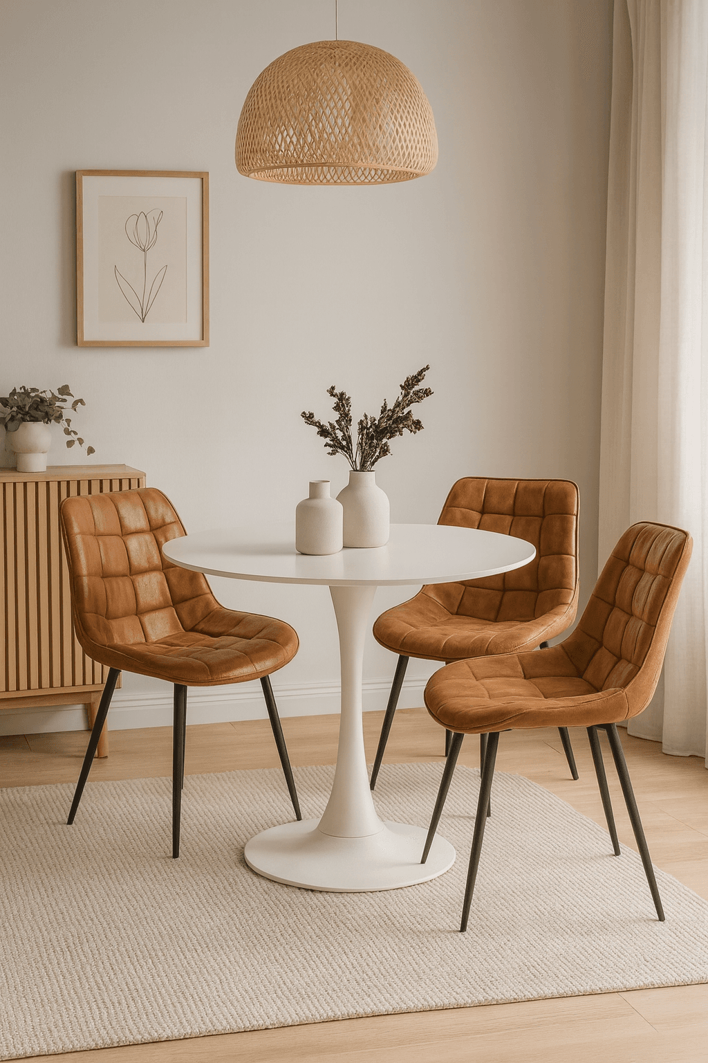 Silla Boton PU Envejecido