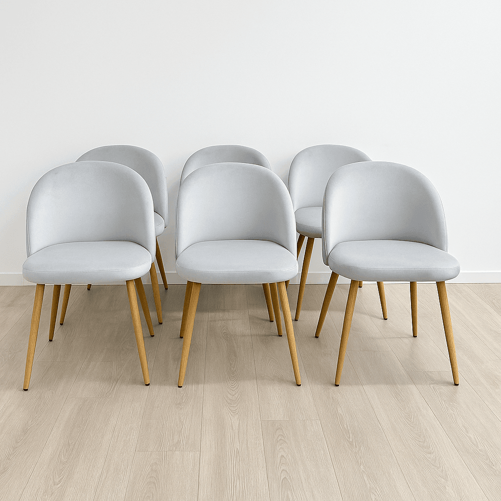 Pack X6 Sillas Tokio Felpa Wood