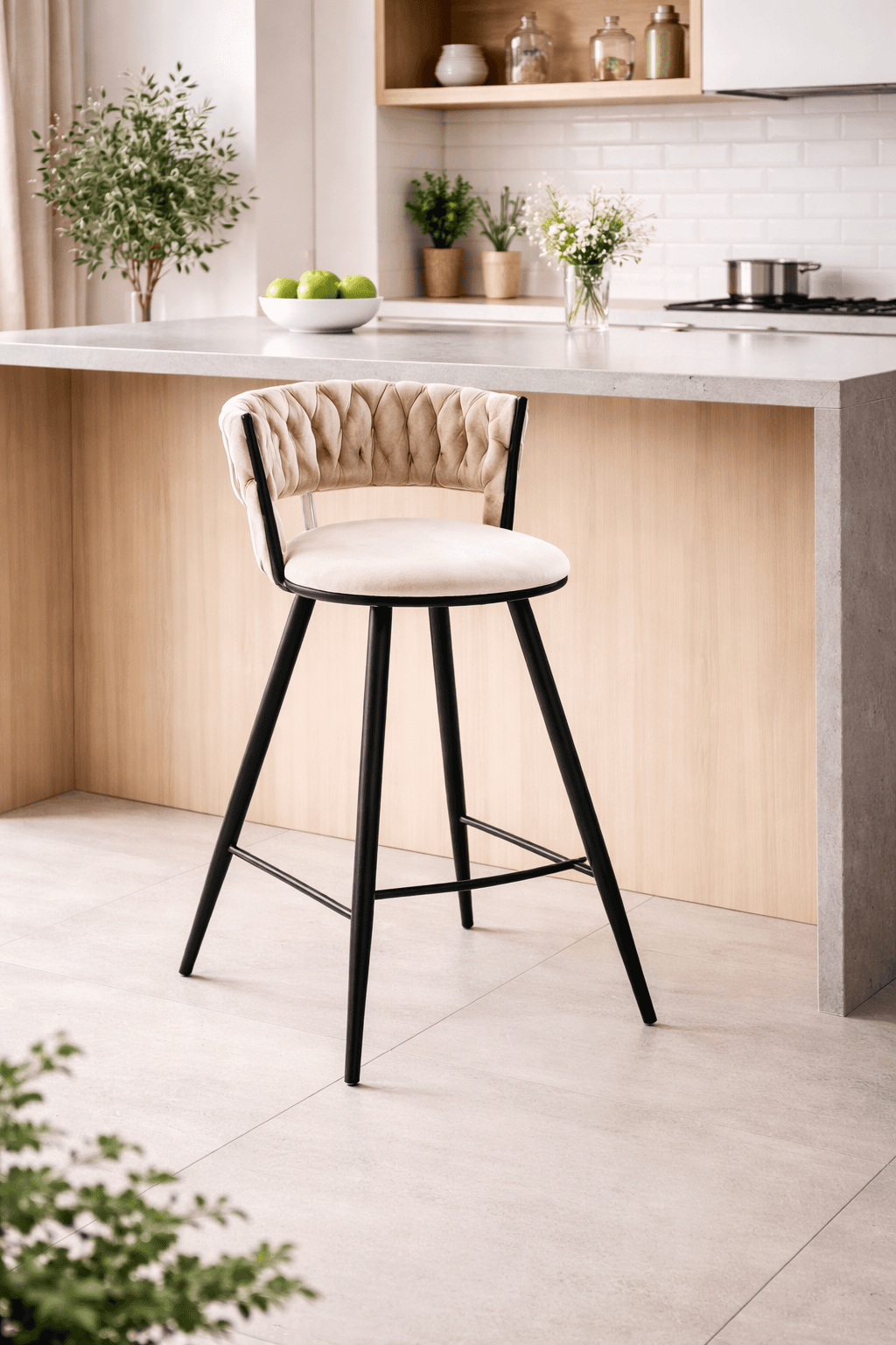 Taburete Mónaco Black Fijo (66cm Altura al Piso)