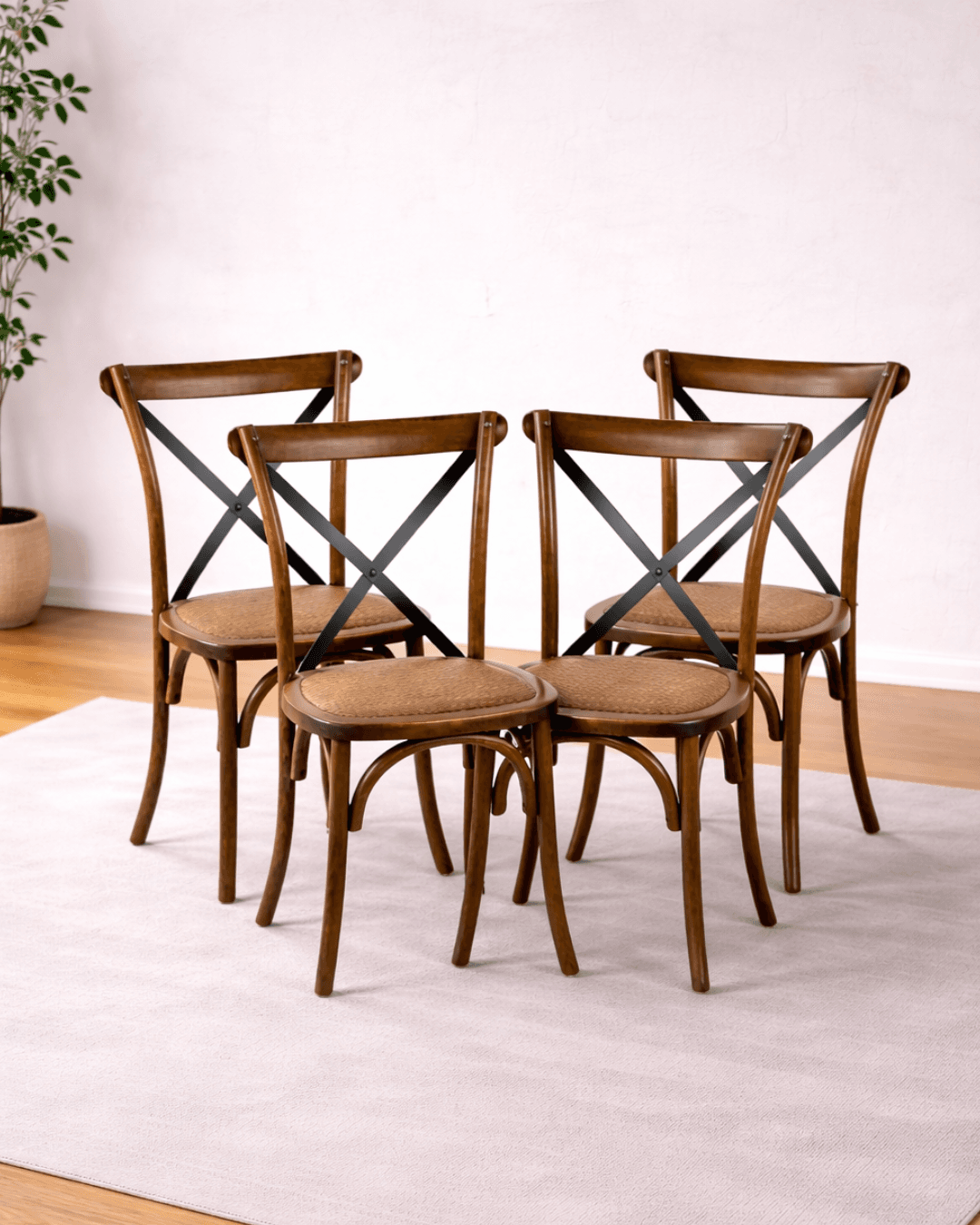 Pack x 4 Sillas Crossback Madera