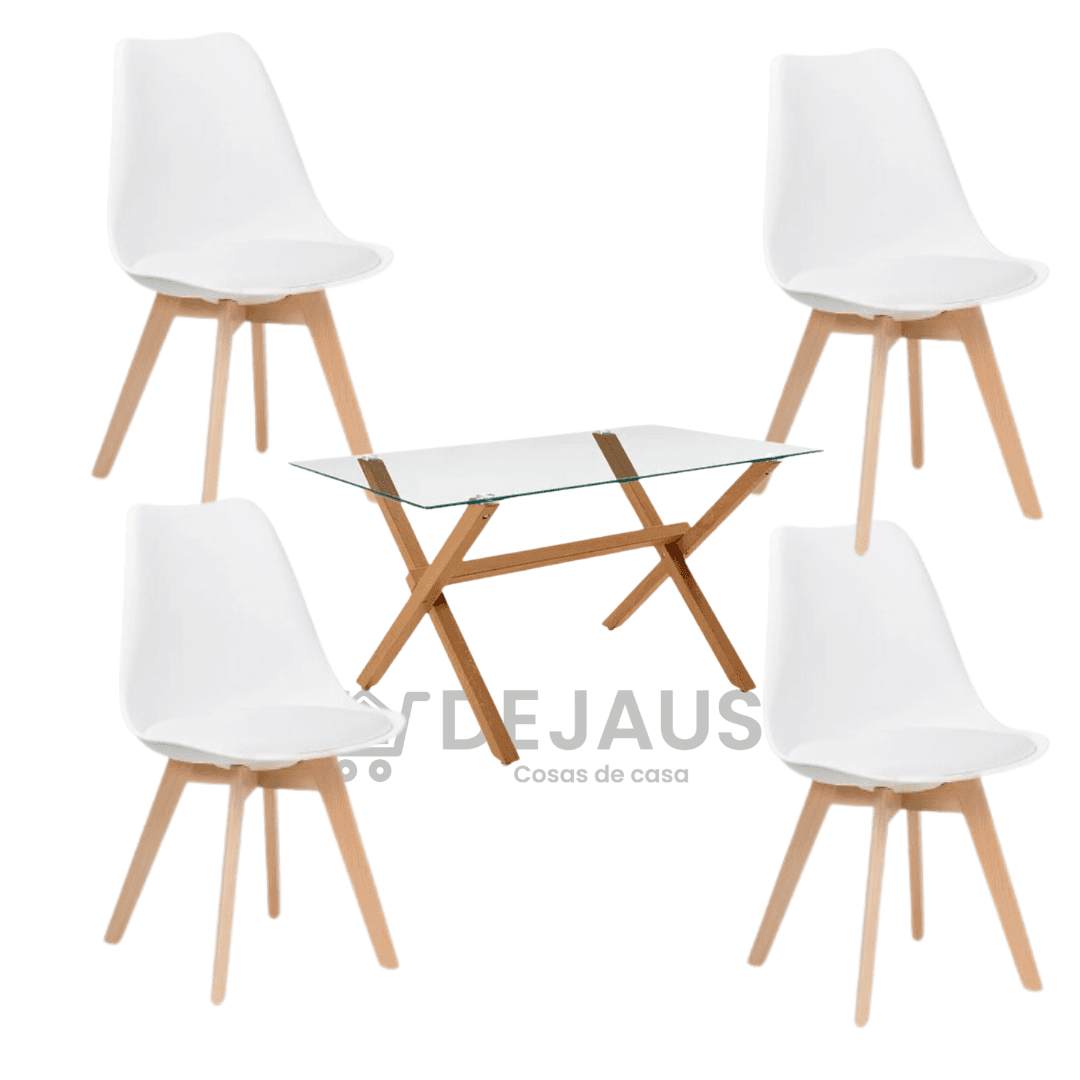 Mesa Medlock con 4 Sillas Tulip