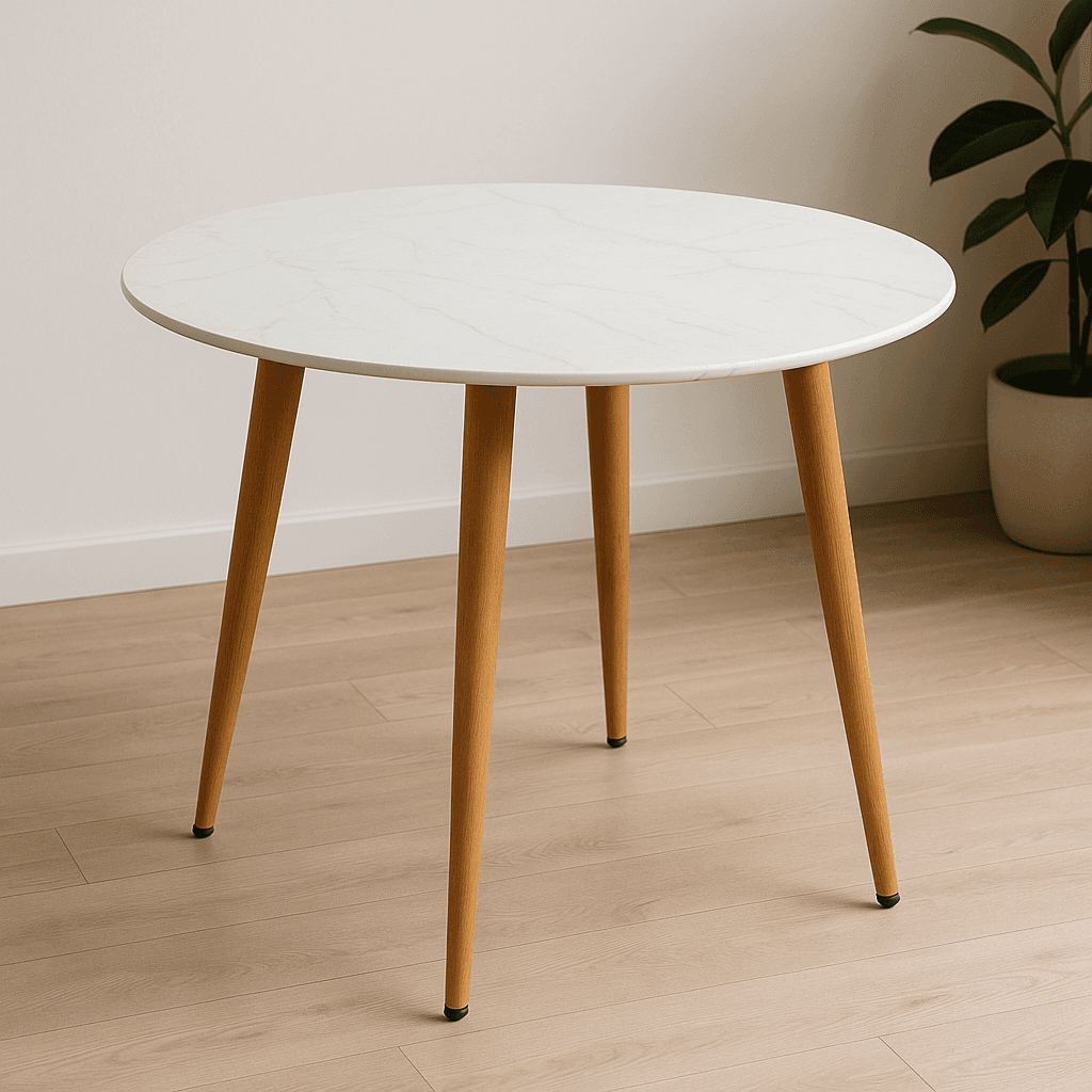 Mesa Redonda Cuarzo Calacatta (80cm)