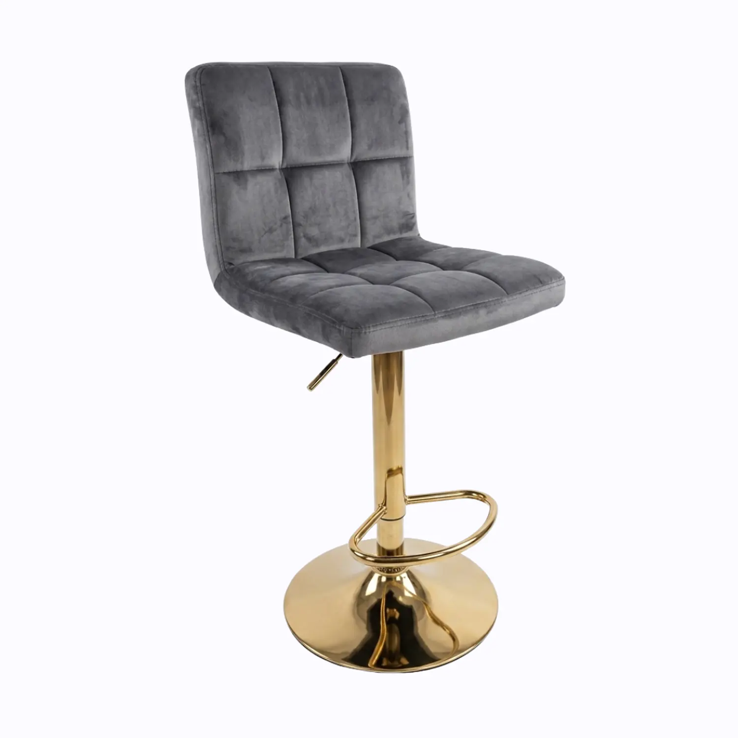 Taburete Boton Felpa Gold