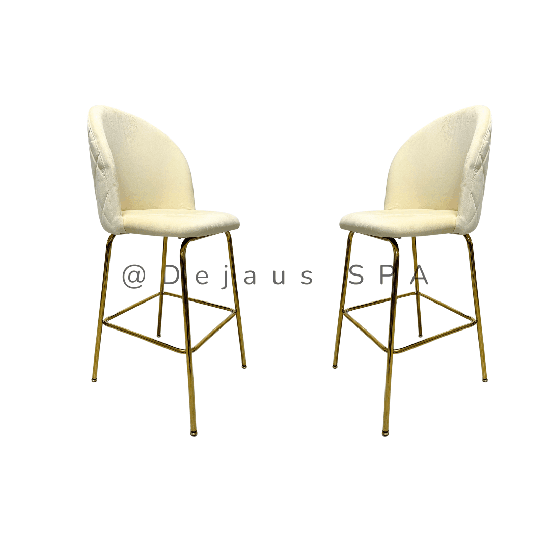 Pack x2 Taburetes Tokio Felpa Gold (Altura Asiento 66cm)