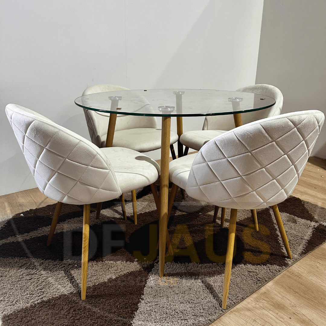 Mesa Lyon con 4 Sillas Tokio Wood