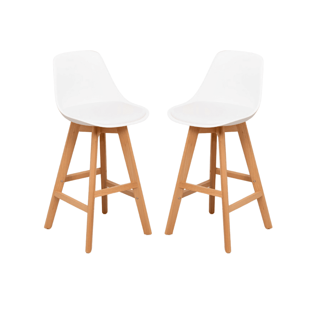 Taburete Tulip Pack X2 Terraza o Comedor (66cm Alto Asiento)