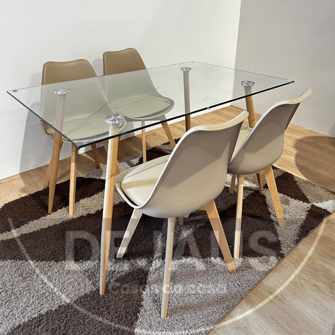 Mesa Nórdica Four 120*80 con 4 Sillas Tulip