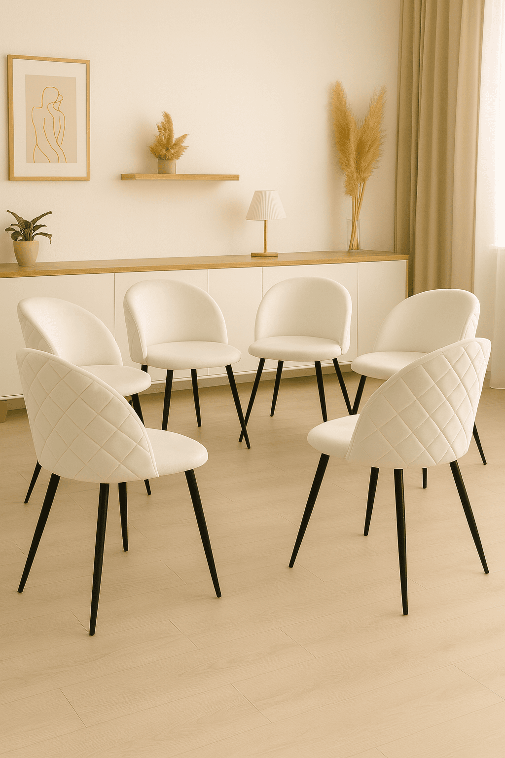 Packs 6 Sillas Tokio Felpa Black