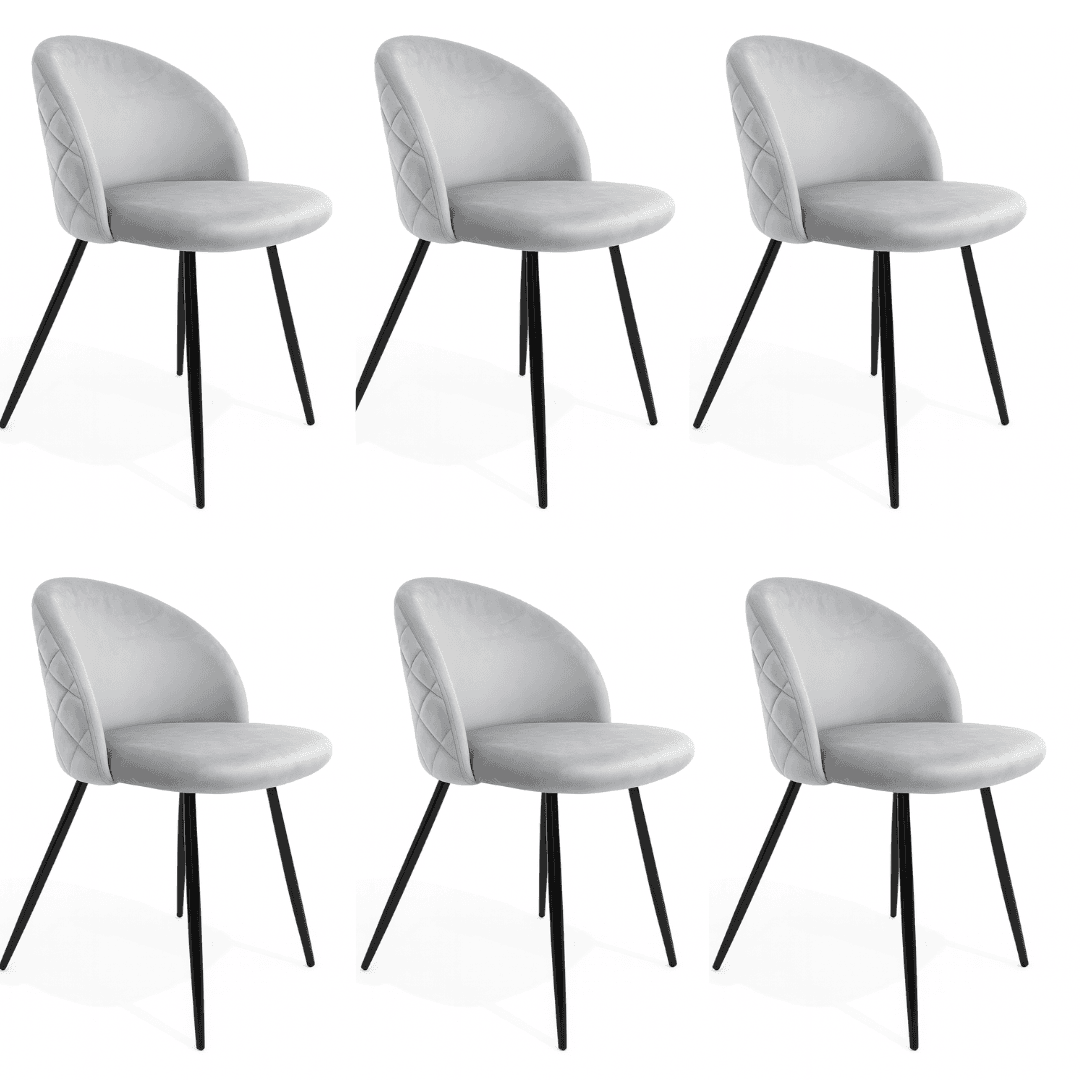 Packs 6 Sillas Tokio Felpa Black