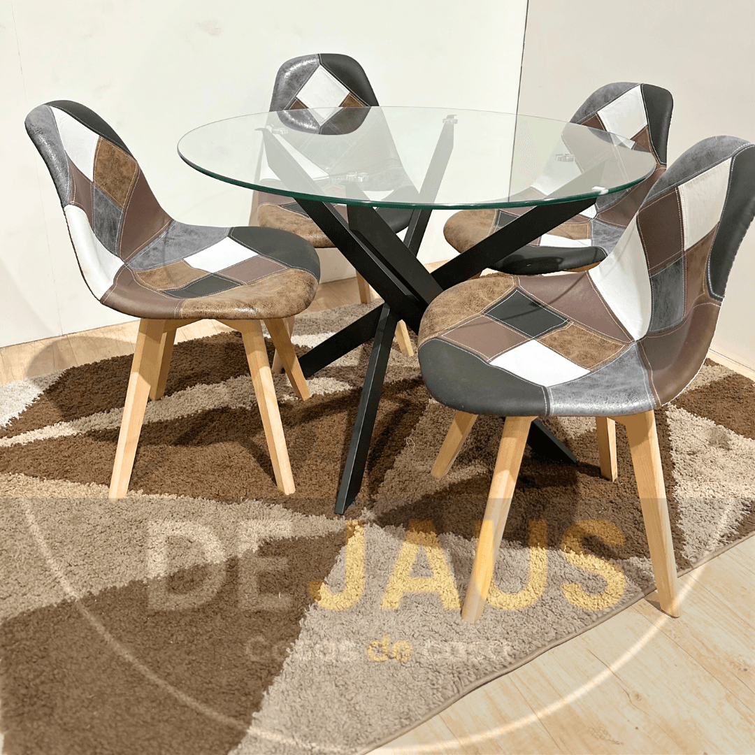 Mesa Dubai Black con Sillas Davinci