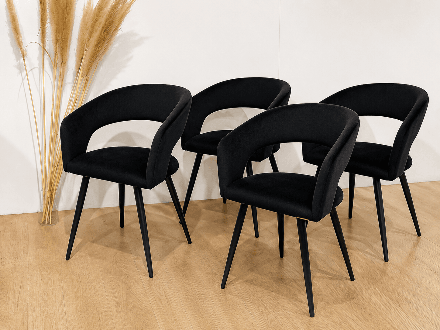 Pack x4 Sitiales Diana Felpa Black