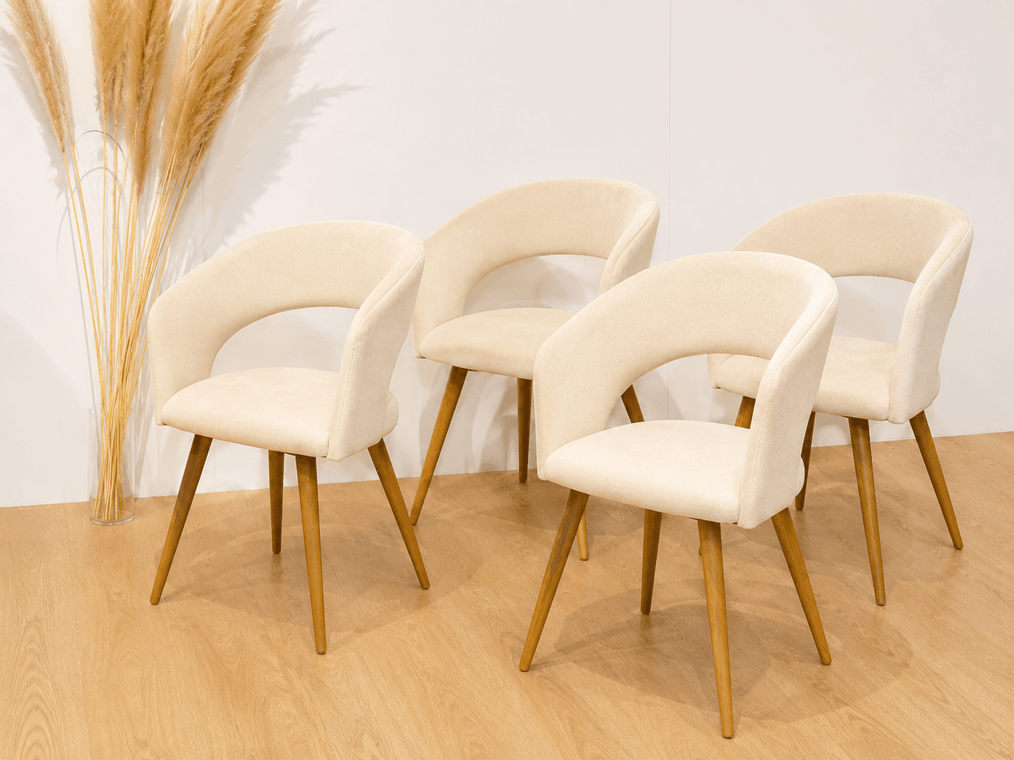 Packs de 4 Sitiales Diana Felpa Wood