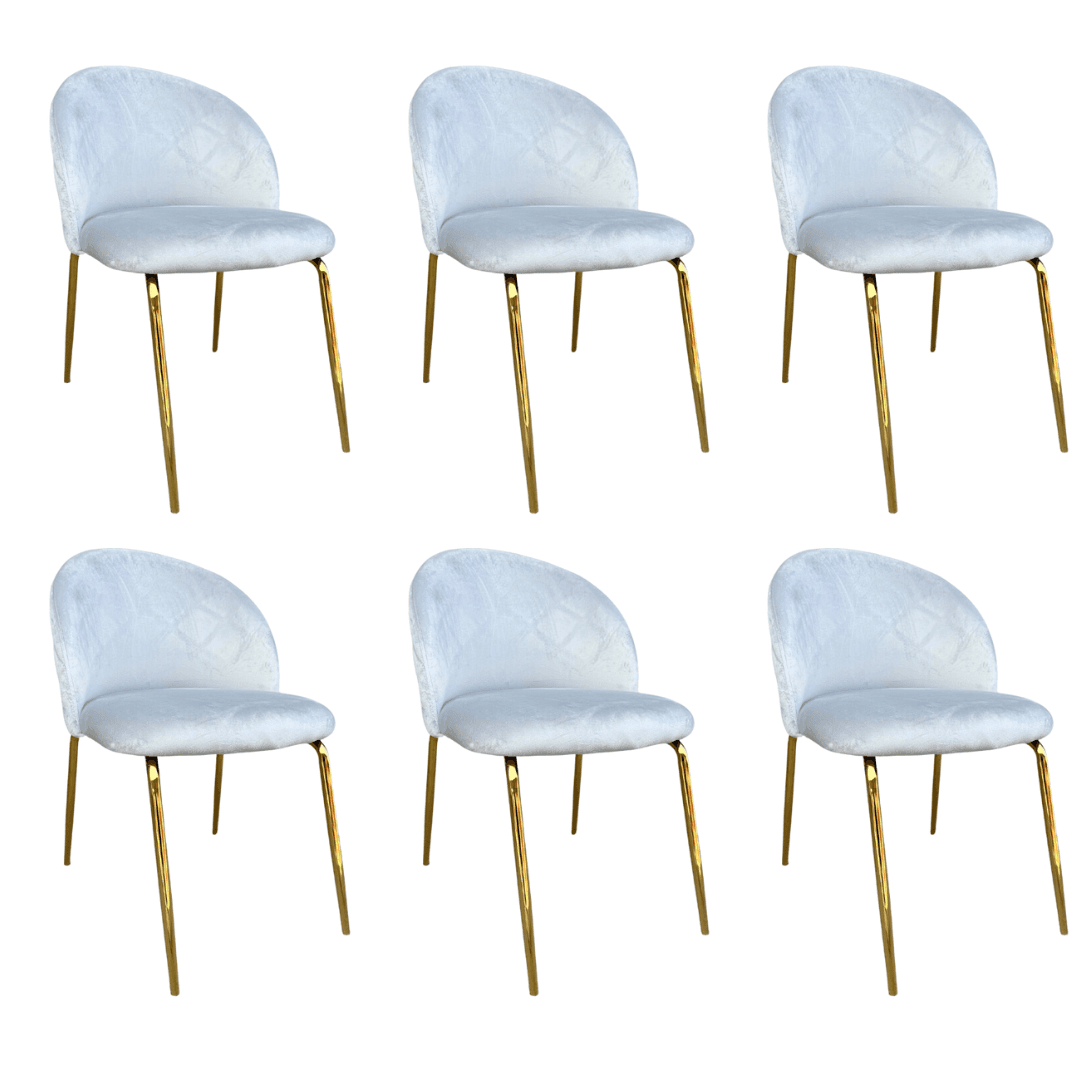 Pack X6 Sillas Tokio Felpa Gold
