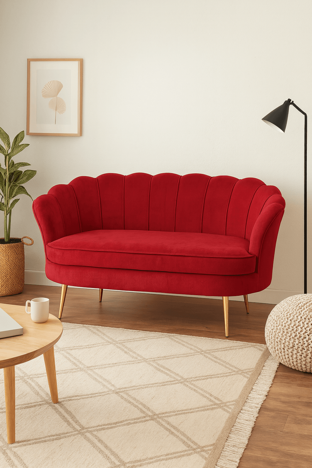 Sofa Corona 2 Cuerpos Rojo