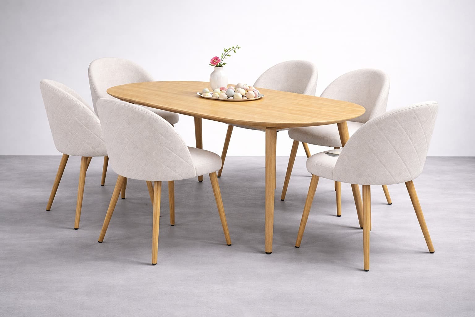 Mesa de Comedor Expandible wood 6 Sillas Tokio Lino Arpi Wood