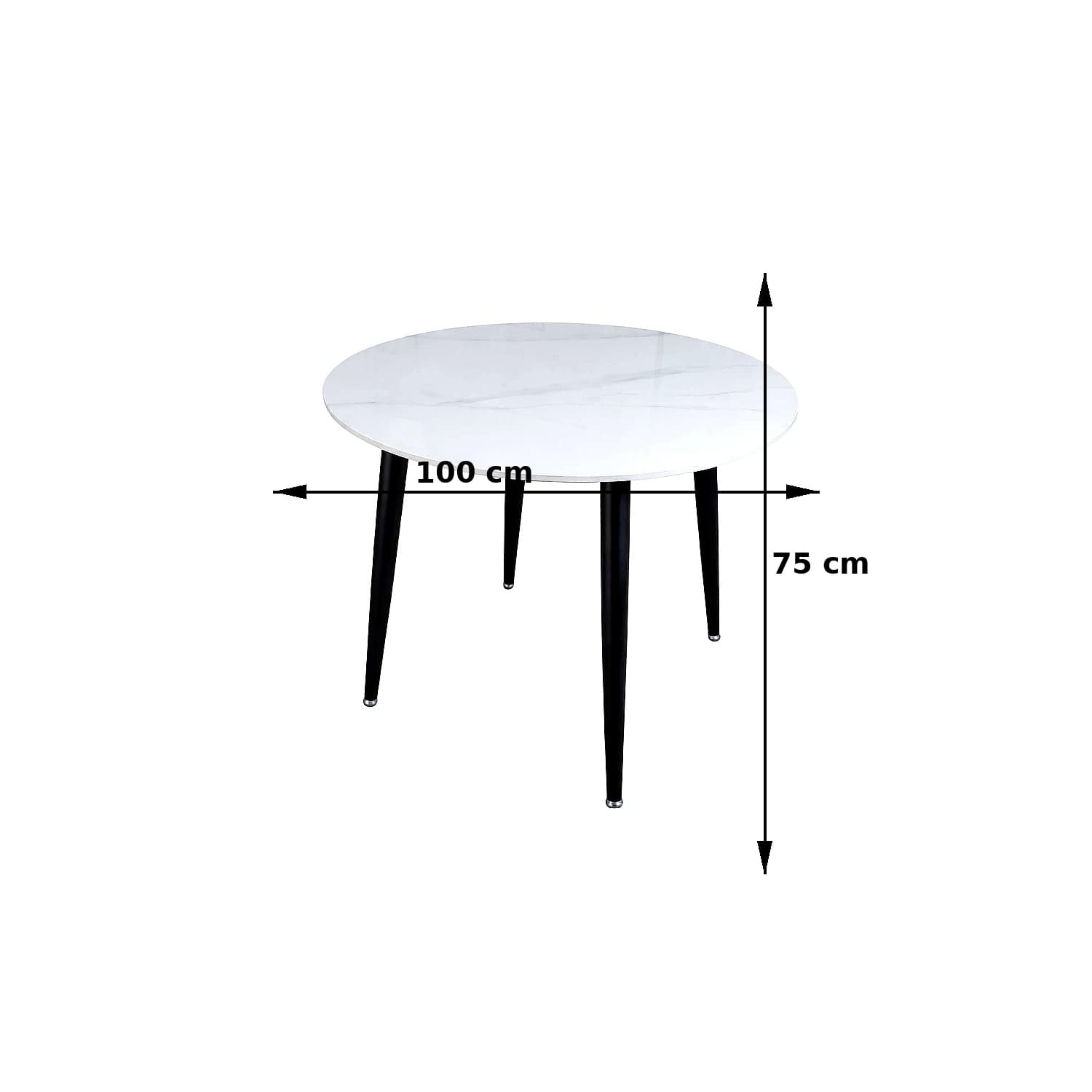 Mesa Redonda Cuarzo Blanca Black
