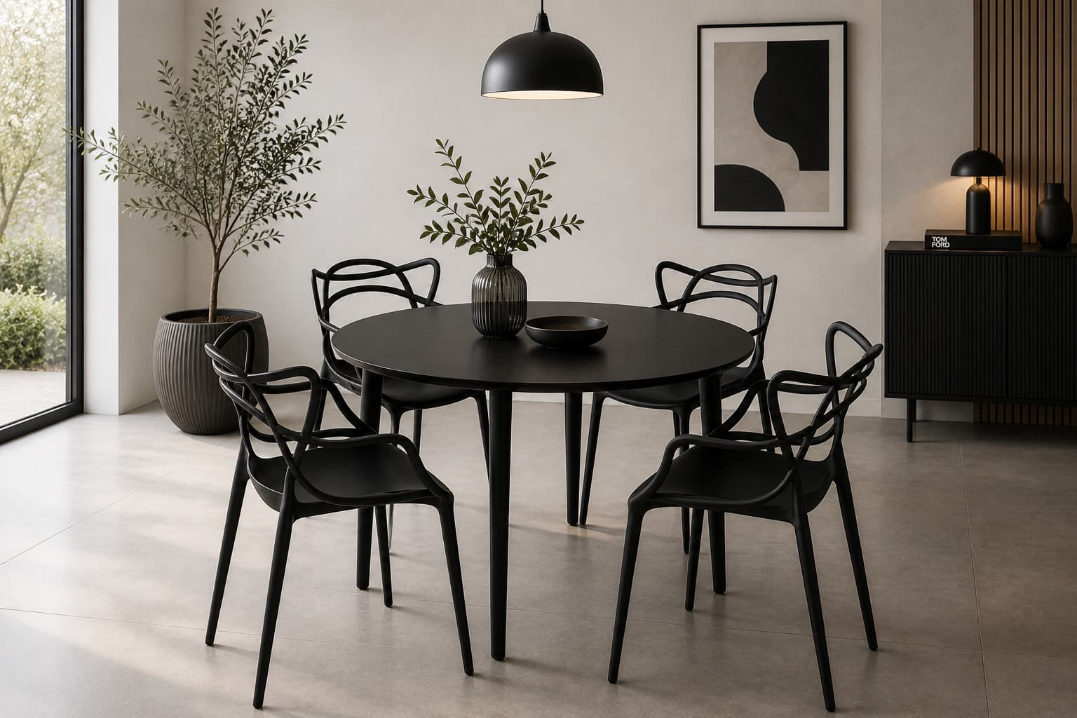 Mesa de Comedor Vema Redonda con 4 Sillas Master