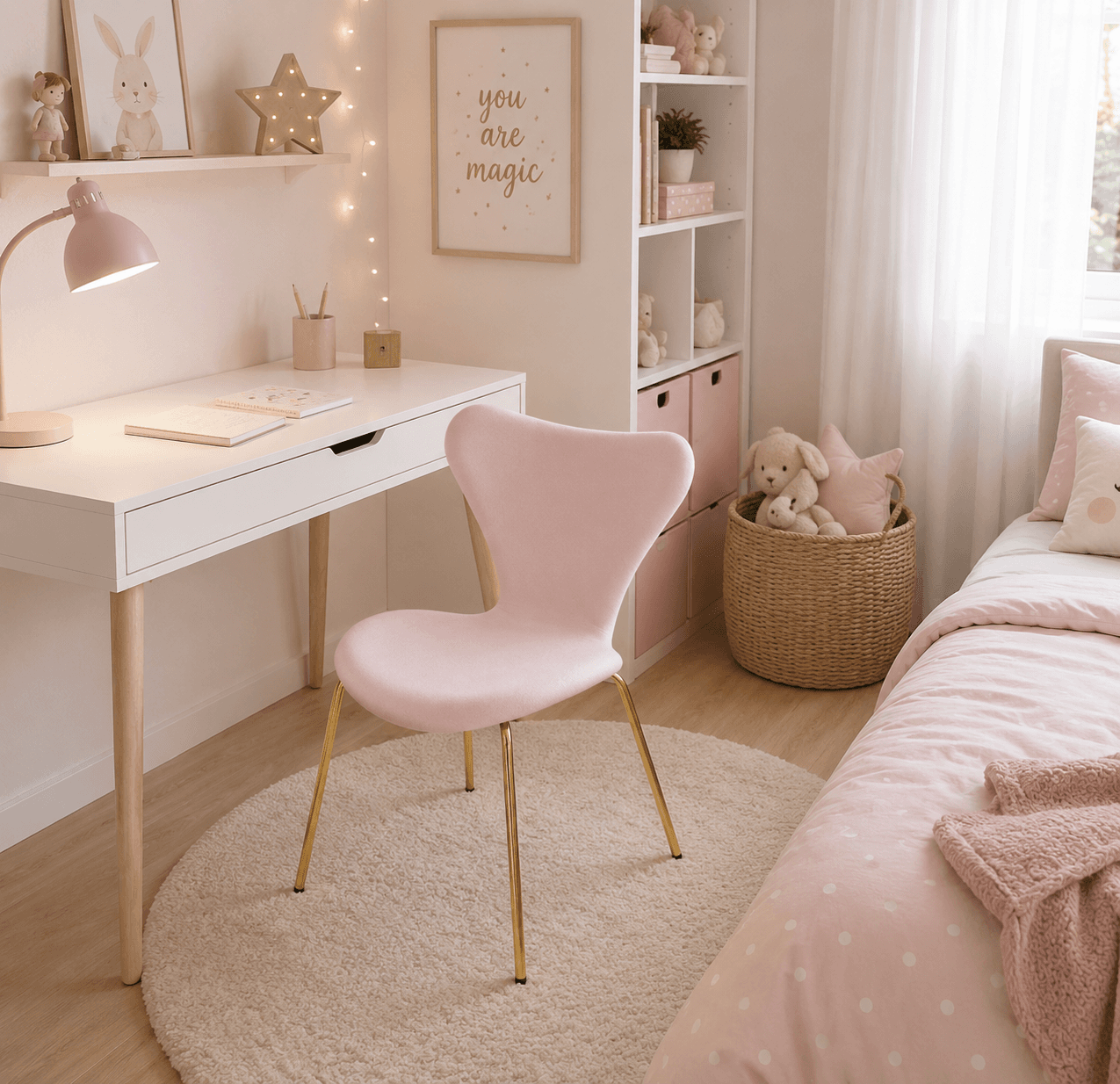 Silla Corazón Felpa Gold