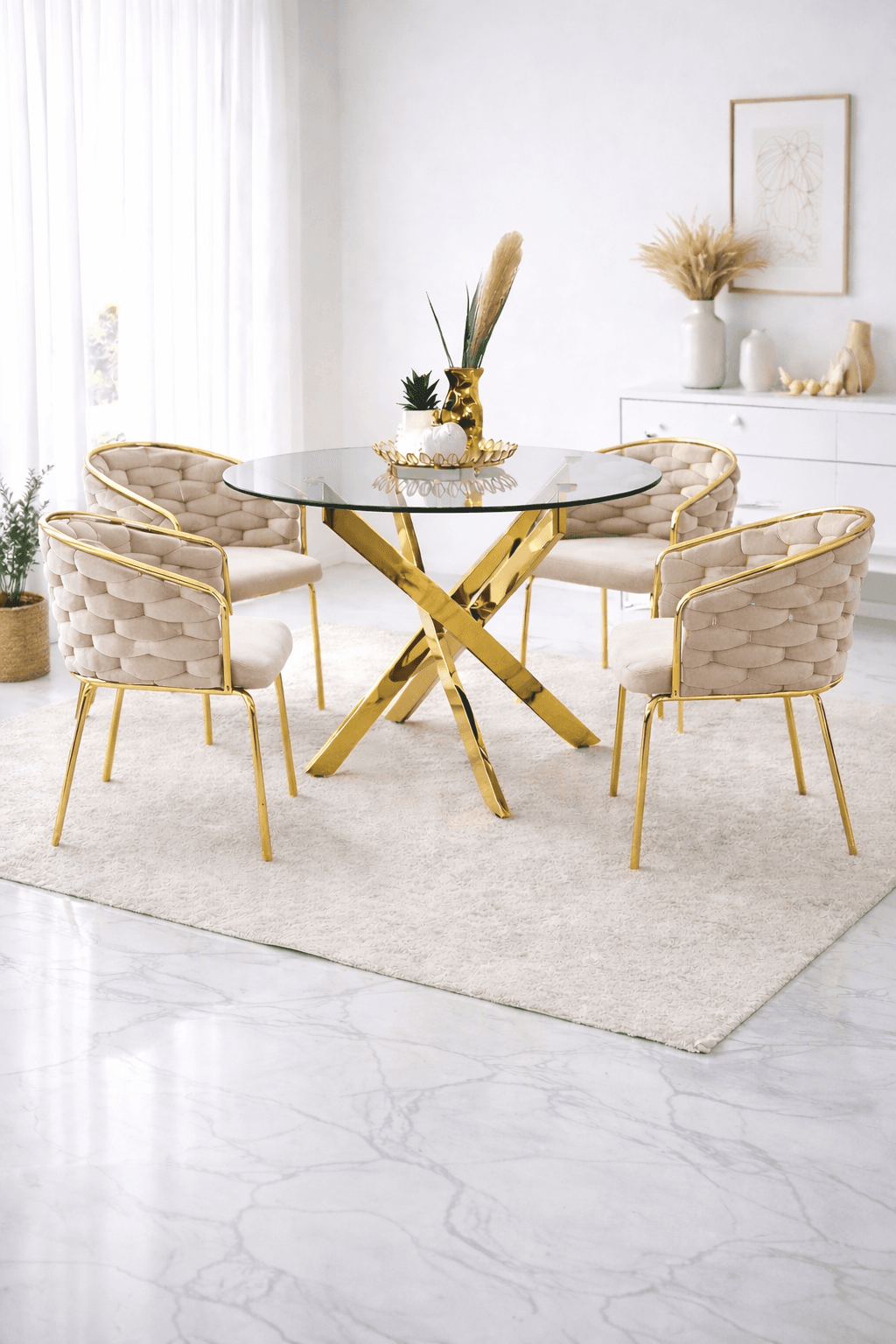 Mesa Dubai 100cm mas 4 Sitial Aura Gold