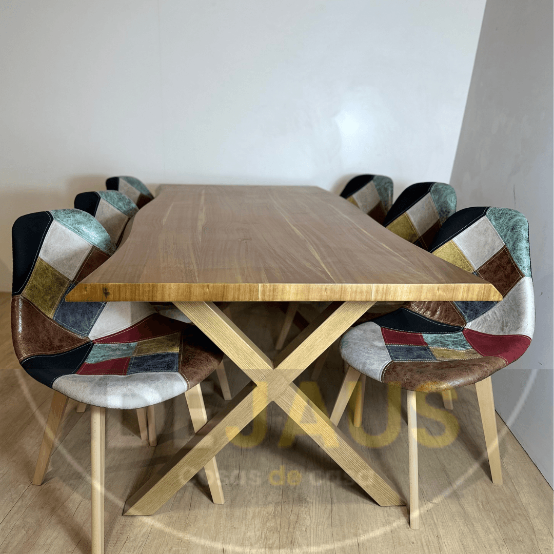 Mesa Rectangular Nordica X Madera con 6 Sillas Davinci
