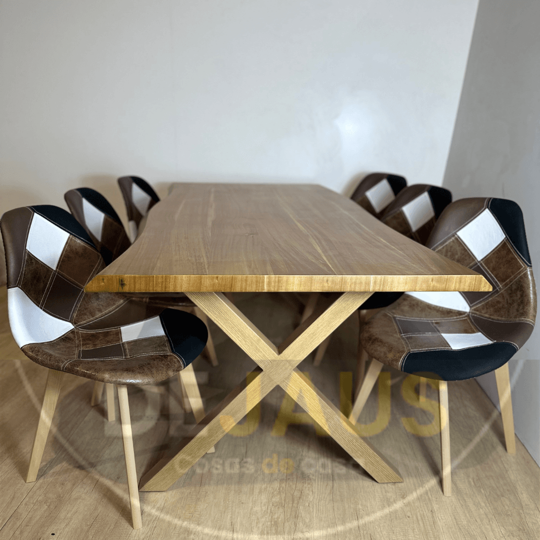 Mesa Rectangular Nordica X Madera con 6 Sillas Davinci