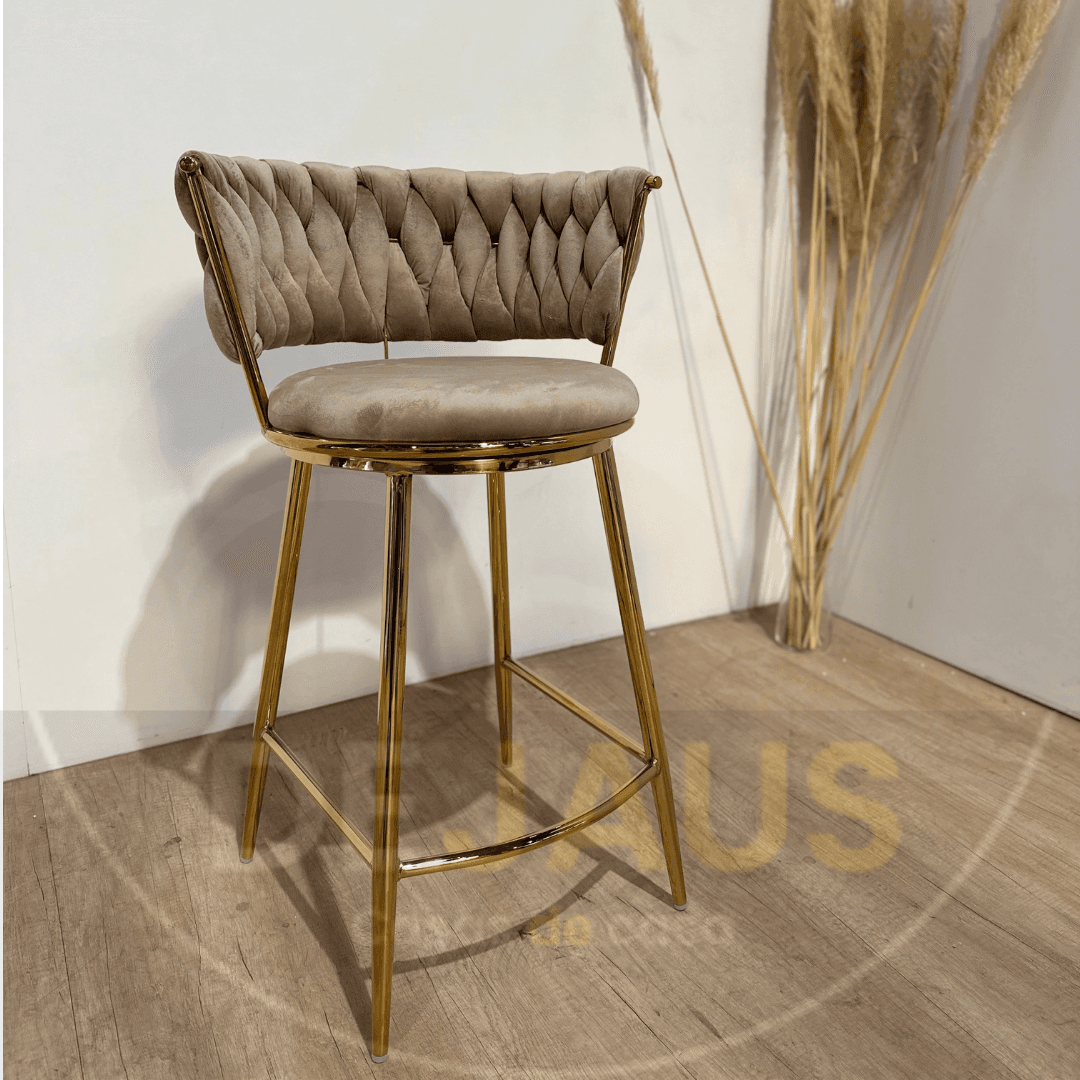 Taburete Mónaco Gold Fijo (66cm Altura al Piso)