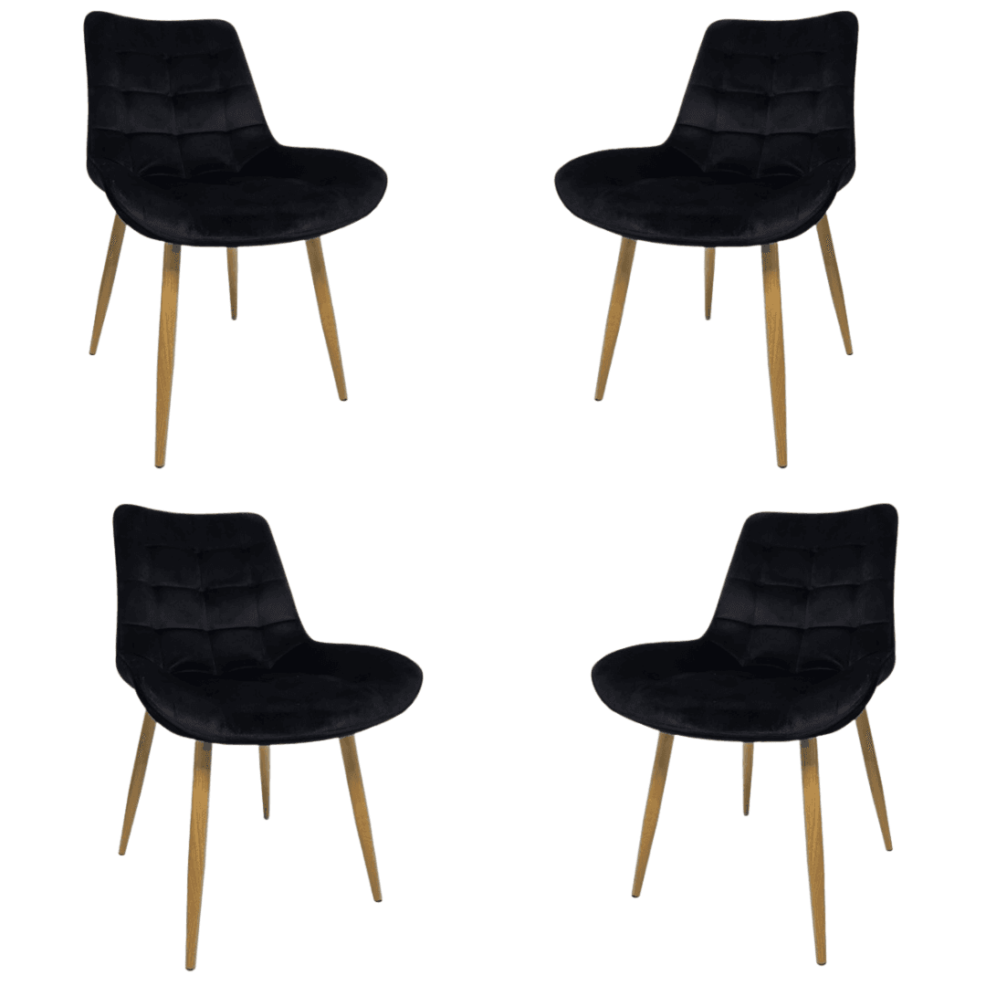 Set de 4 Sillas Botón Wood