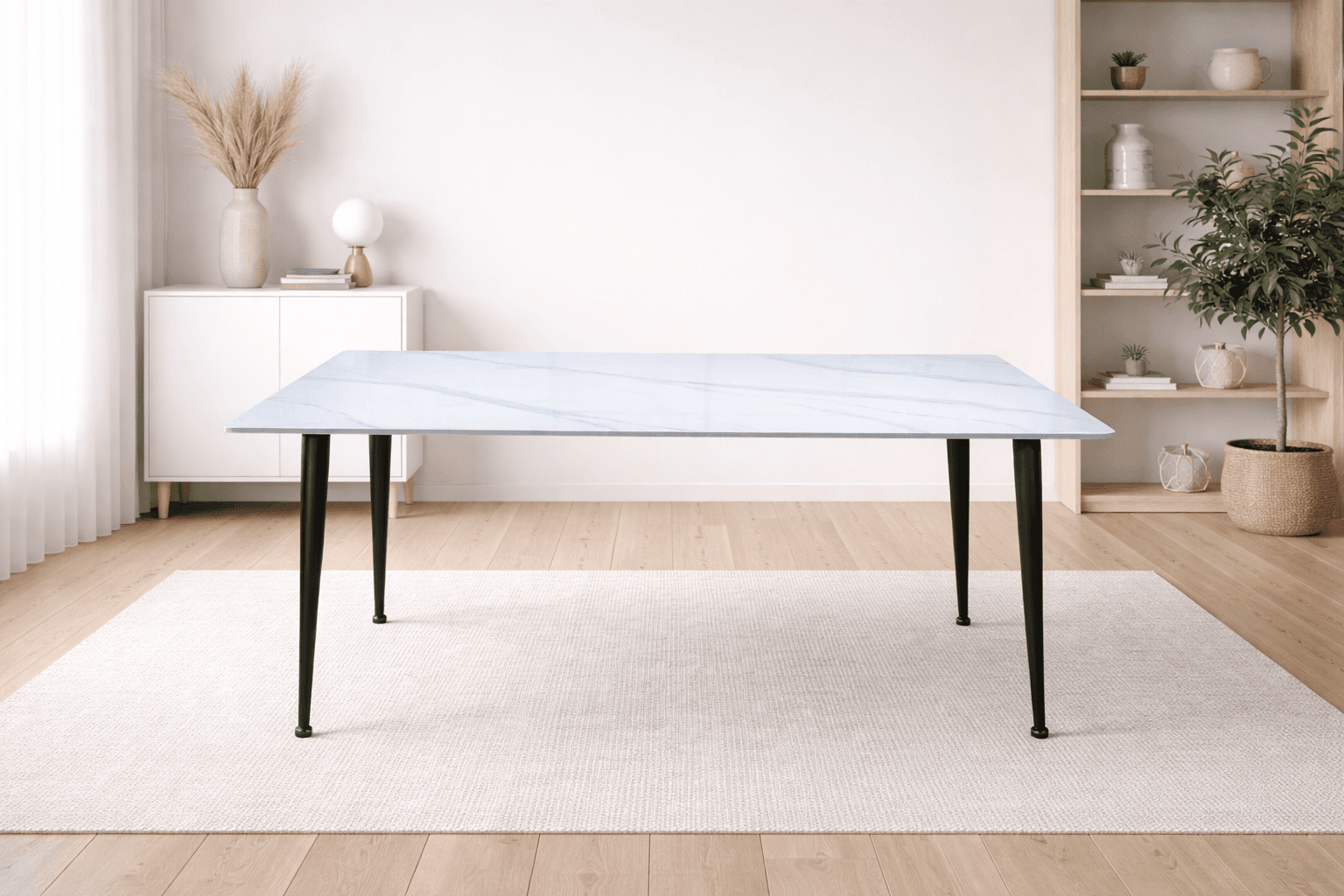 Mesa Rectangular Cuarzo Blanca Black