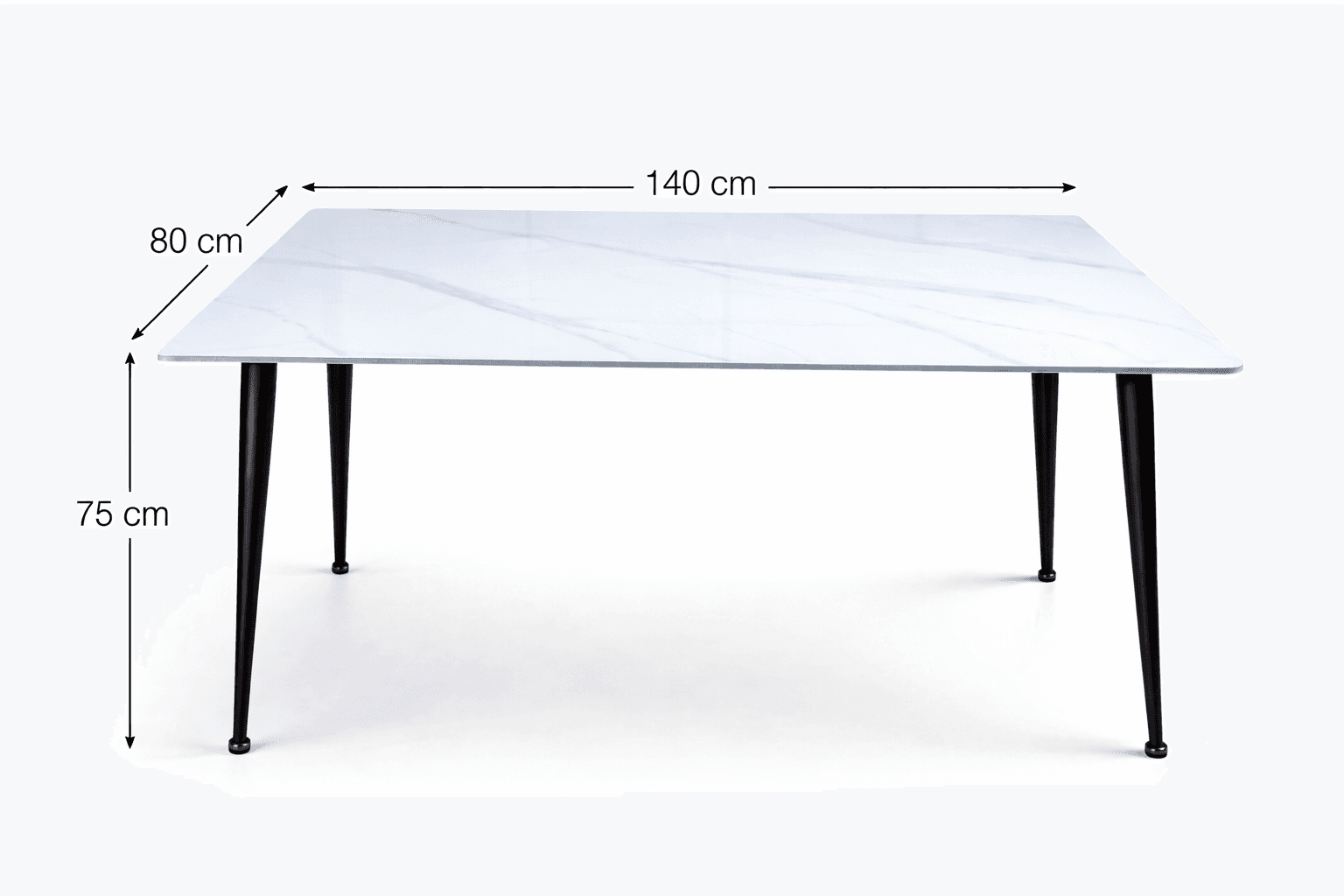 Mesa Rectangular Cuarzo Blanca Black