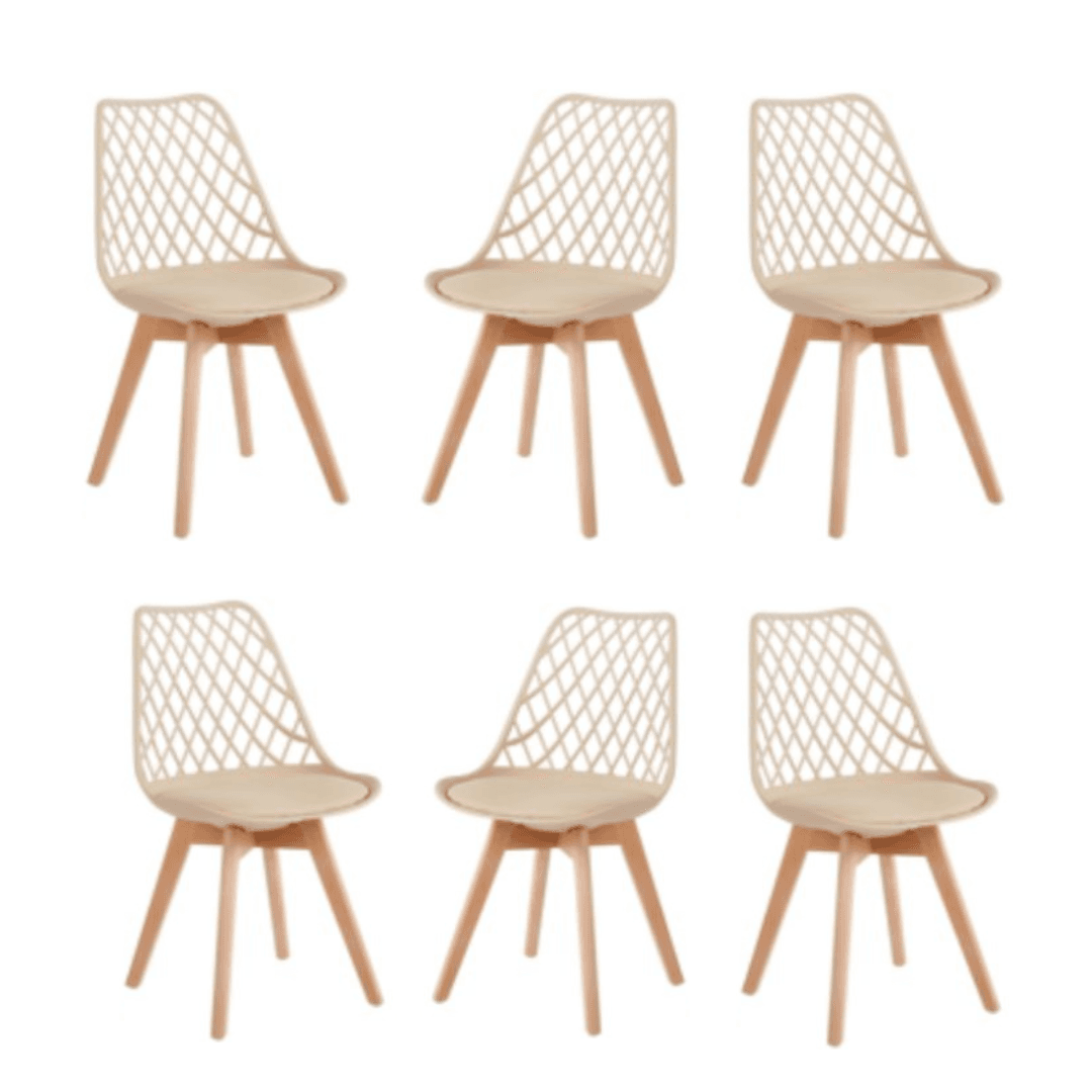 Pack 6 Sillas Tulip Mesh