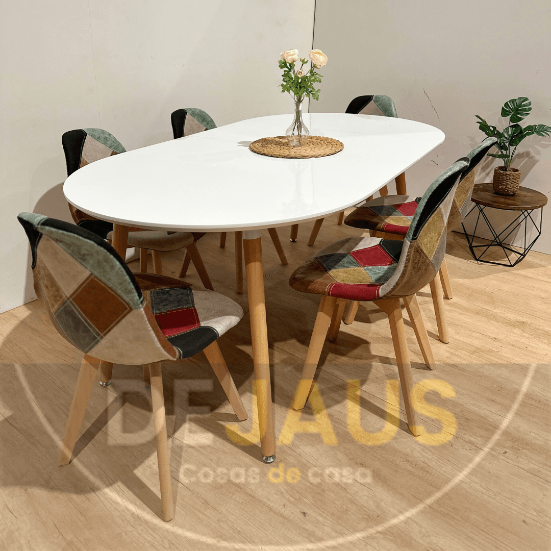 Mesa Expandible White con Sillas Davinci