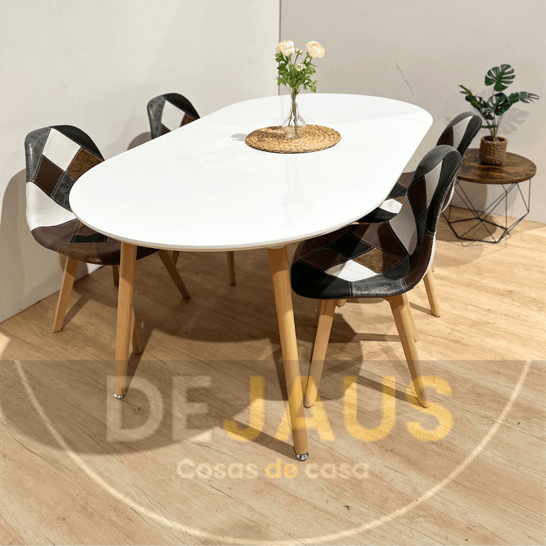 Mesa Expandible White con Sillas Davinci