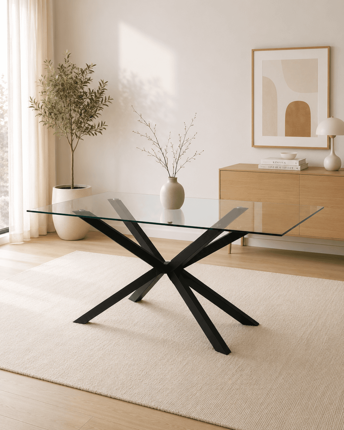 Mesa Warwick Rectangular Vidrio Black