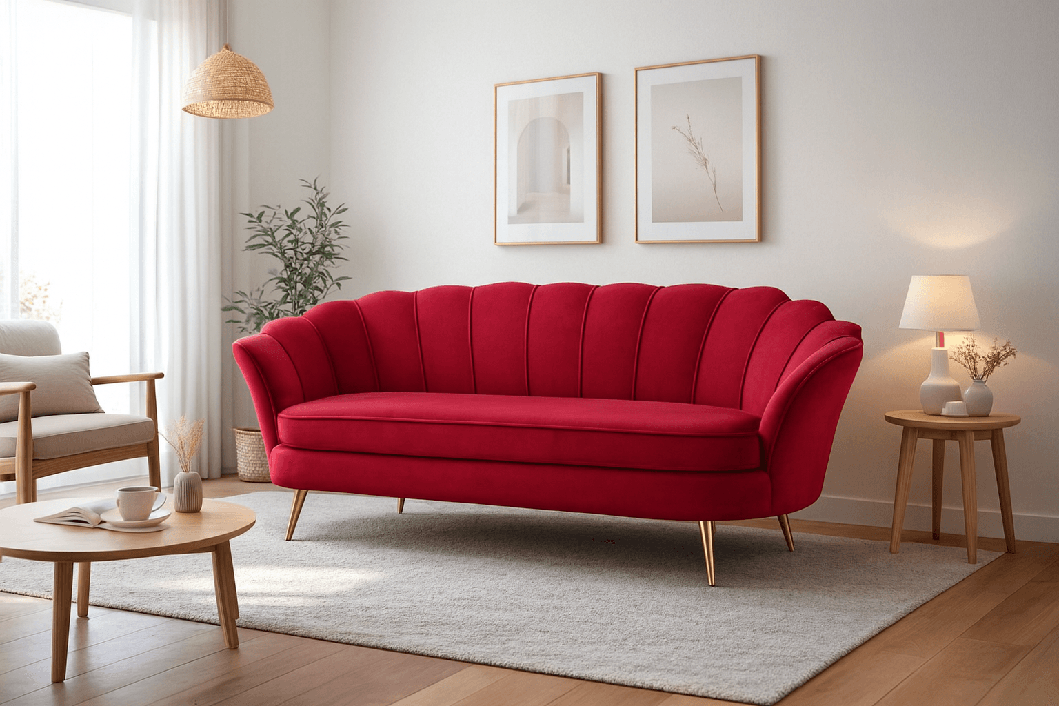 Sofa Corona 3 Cuerpos Rojo