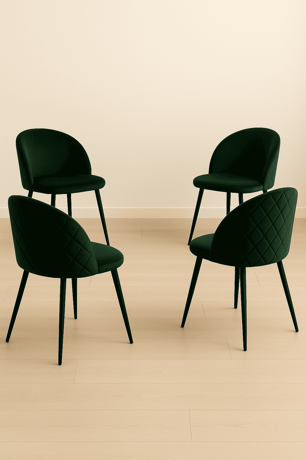 Packs 4 Sillas Tokio Felpa Black