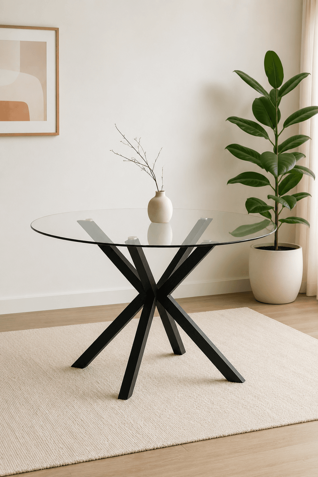 Mesa Warwick Redonda Vidrio Black