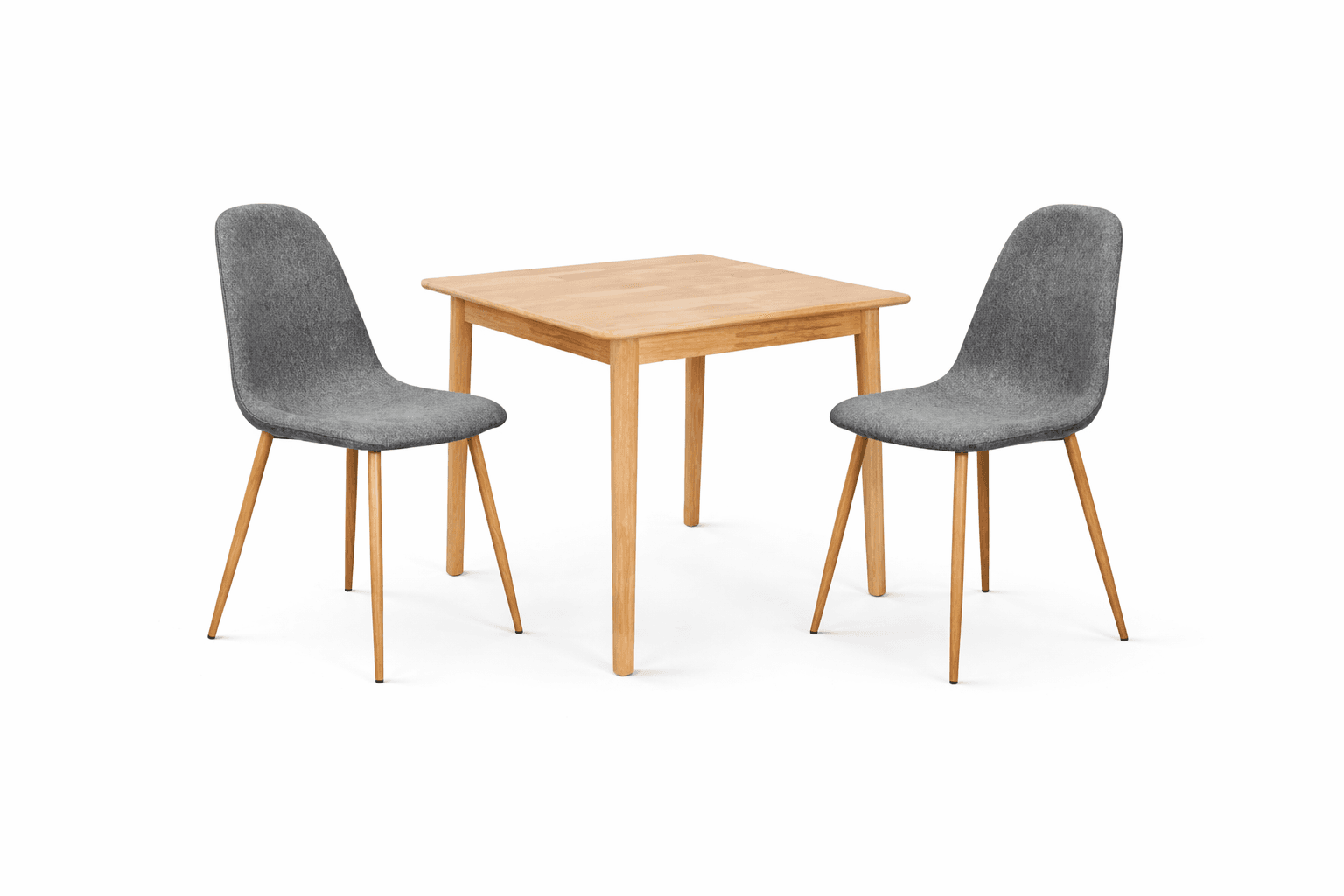 Comedor 2 Personas Mesa Vema Cuadrada con Sillas Milano Lino Wood