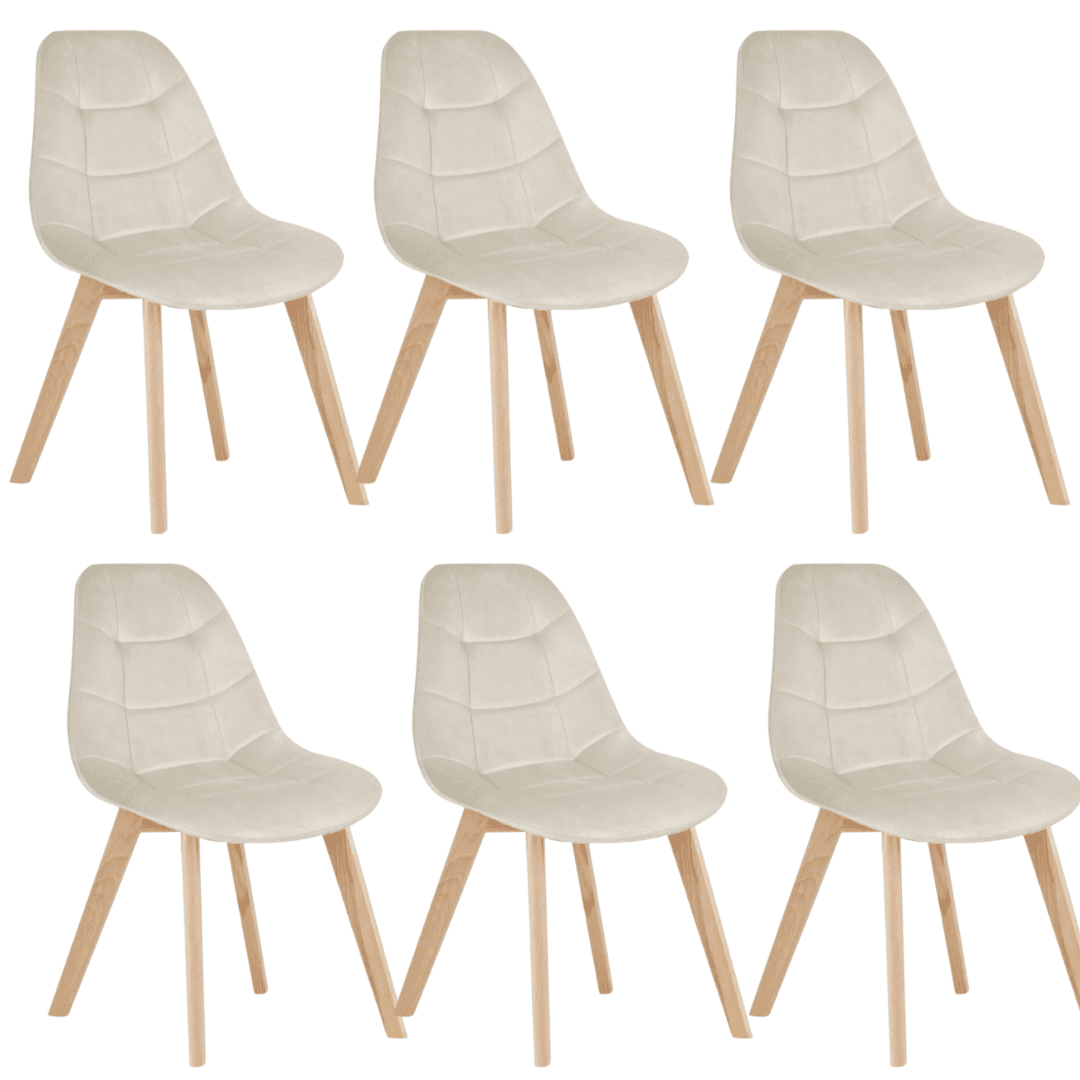 Pack X6 Sillas Capitoné Felpa
