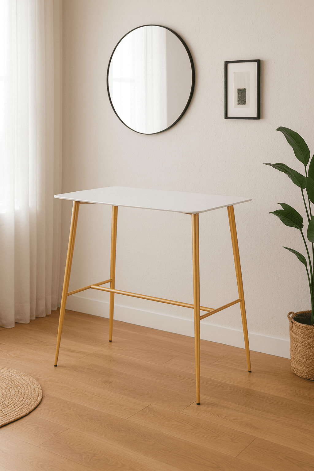 Mesa Rectangular Lyon Bar Blanca