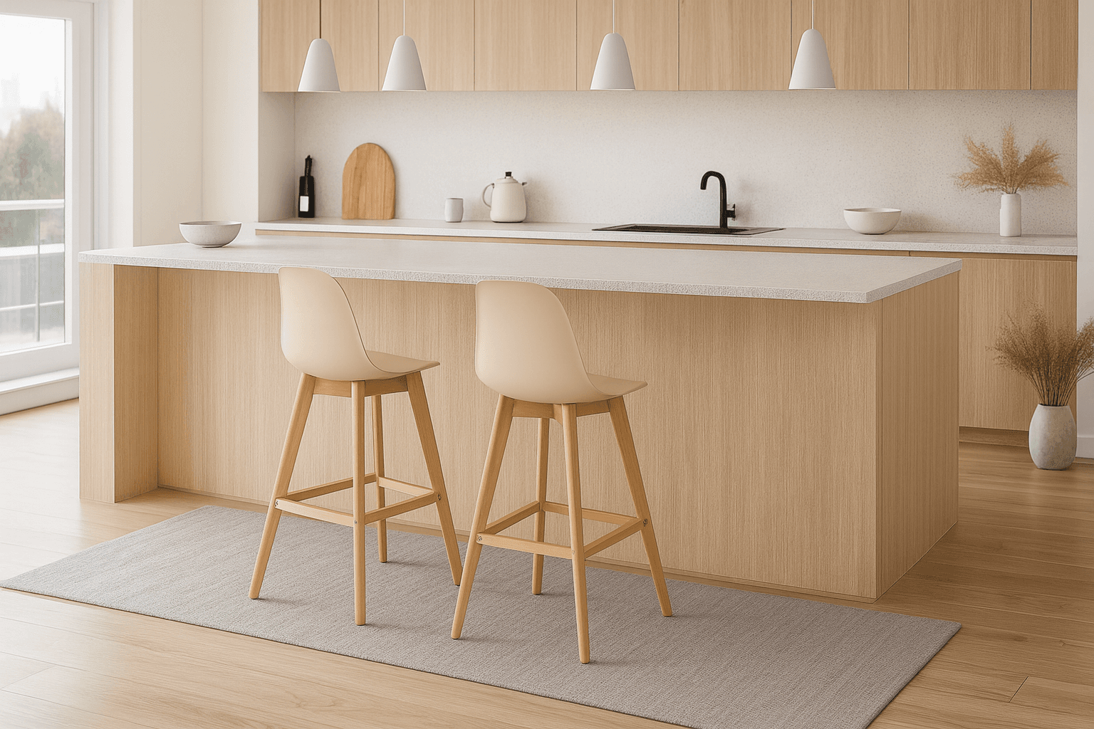 Taburete Tulip Pack X2 Terraza o Comedor (75cm Alto Asiento)