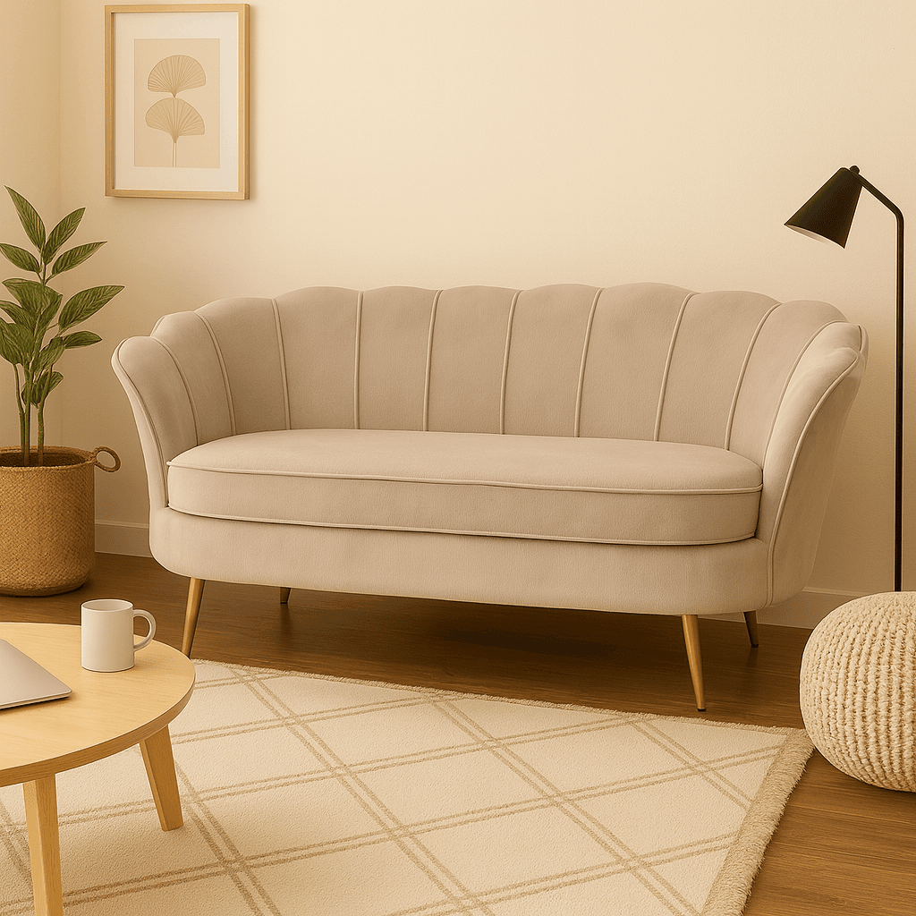 Sofa Corona 2 Cuerpos Beige