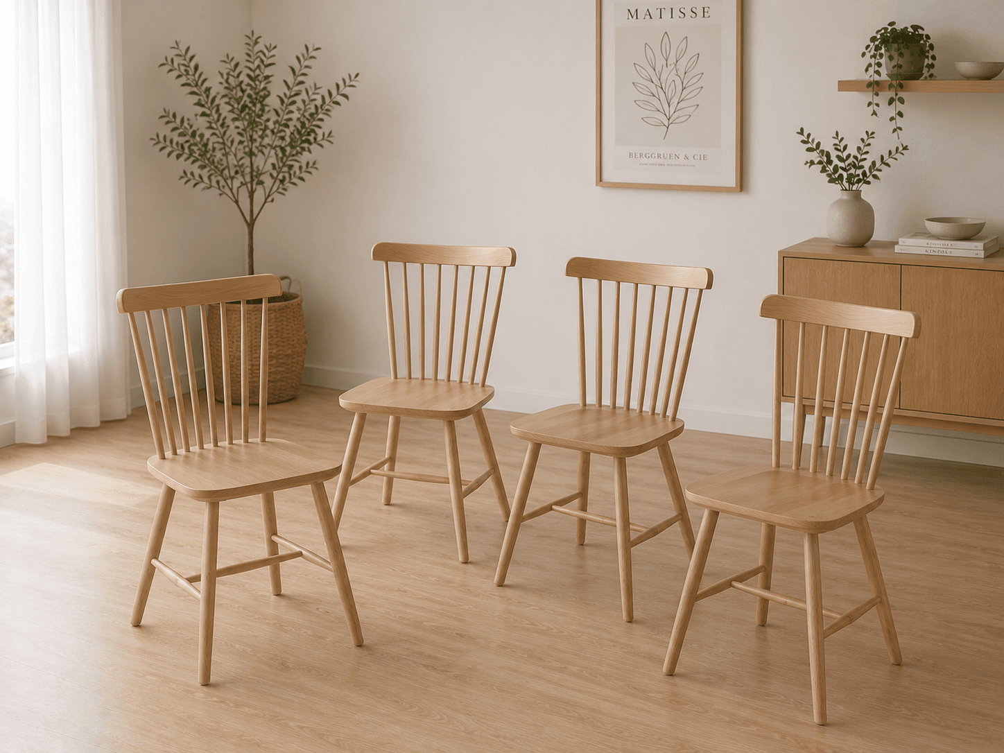 Pack x4 Sillas Windsor Madera