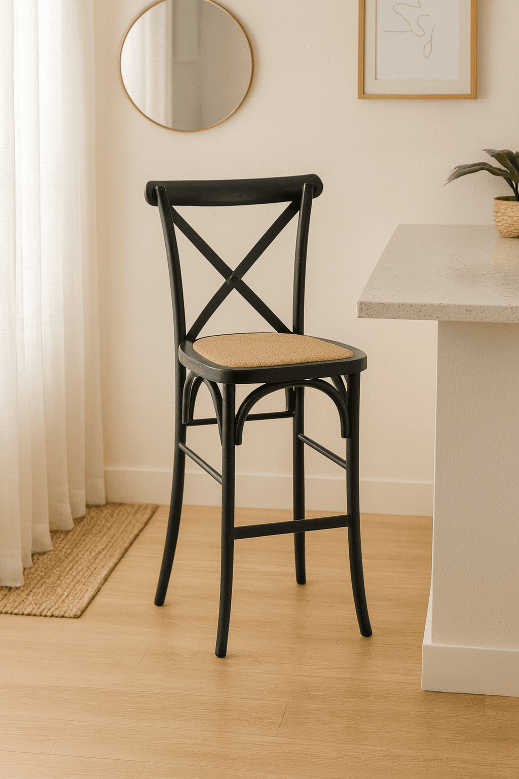 Taburete Crossback Madera