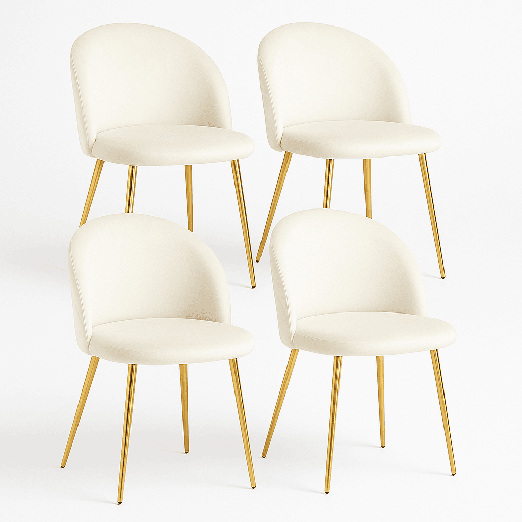 Pack x4 Sillas Tokio Felpa Gold