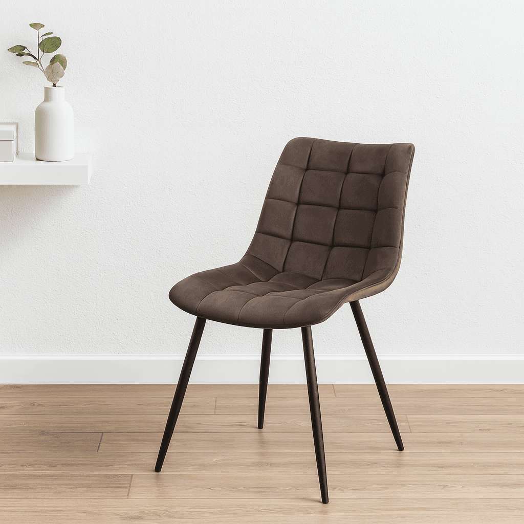 Silla Botón Felpa Black